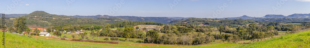 Panorama of Farm, Forest and mountains in Gramado