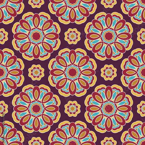 Abstract stylized floral seamless pattern. Hand drawn vector illustration