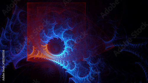 Abstract spiral pattern. Abstract fractal design. Isolated on black background.