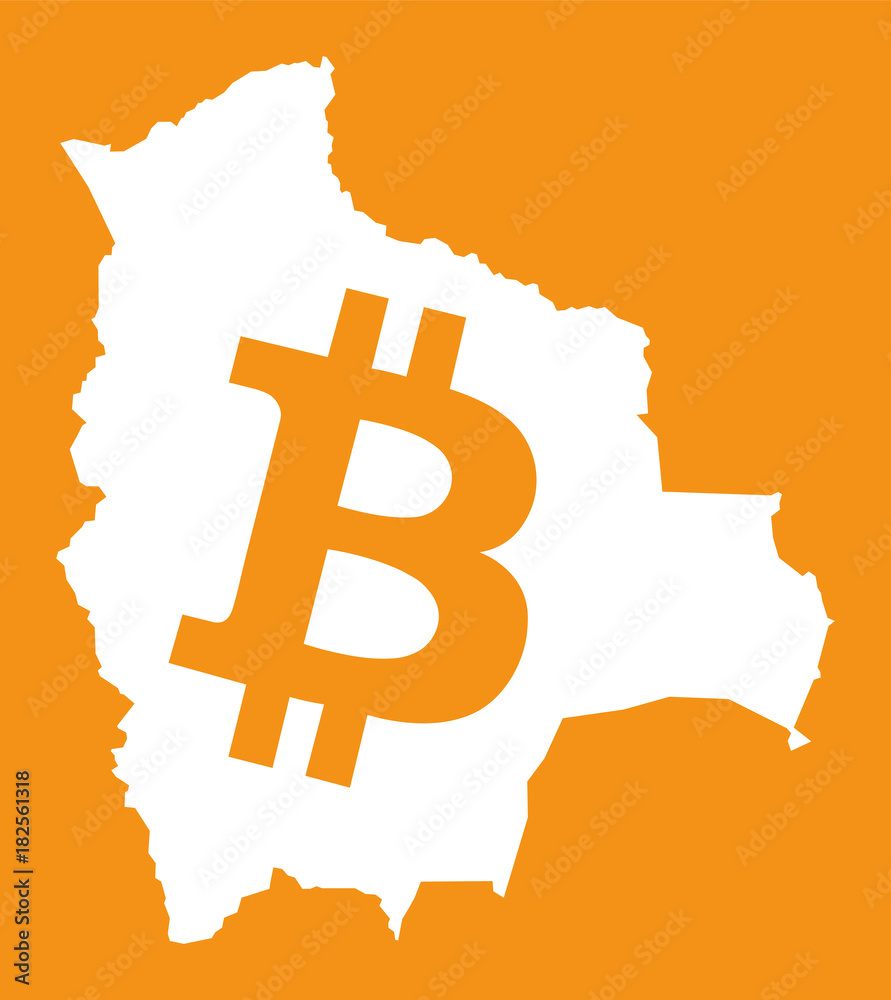Bolivia map with bitcoin crypto currency symbol illustration Bolivia map with bitcoin crypto currency symbol illustration