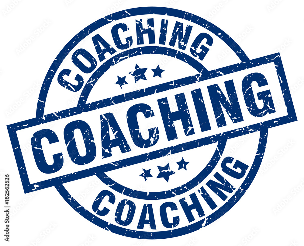 coaching blue round grunge stamp coaching blue round grunge stamp