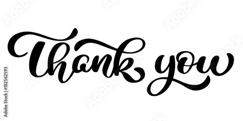 Thank You handwritten inscription. Hand drawn lettering. Thank You calligraphy. Thank you card. Vector illustration