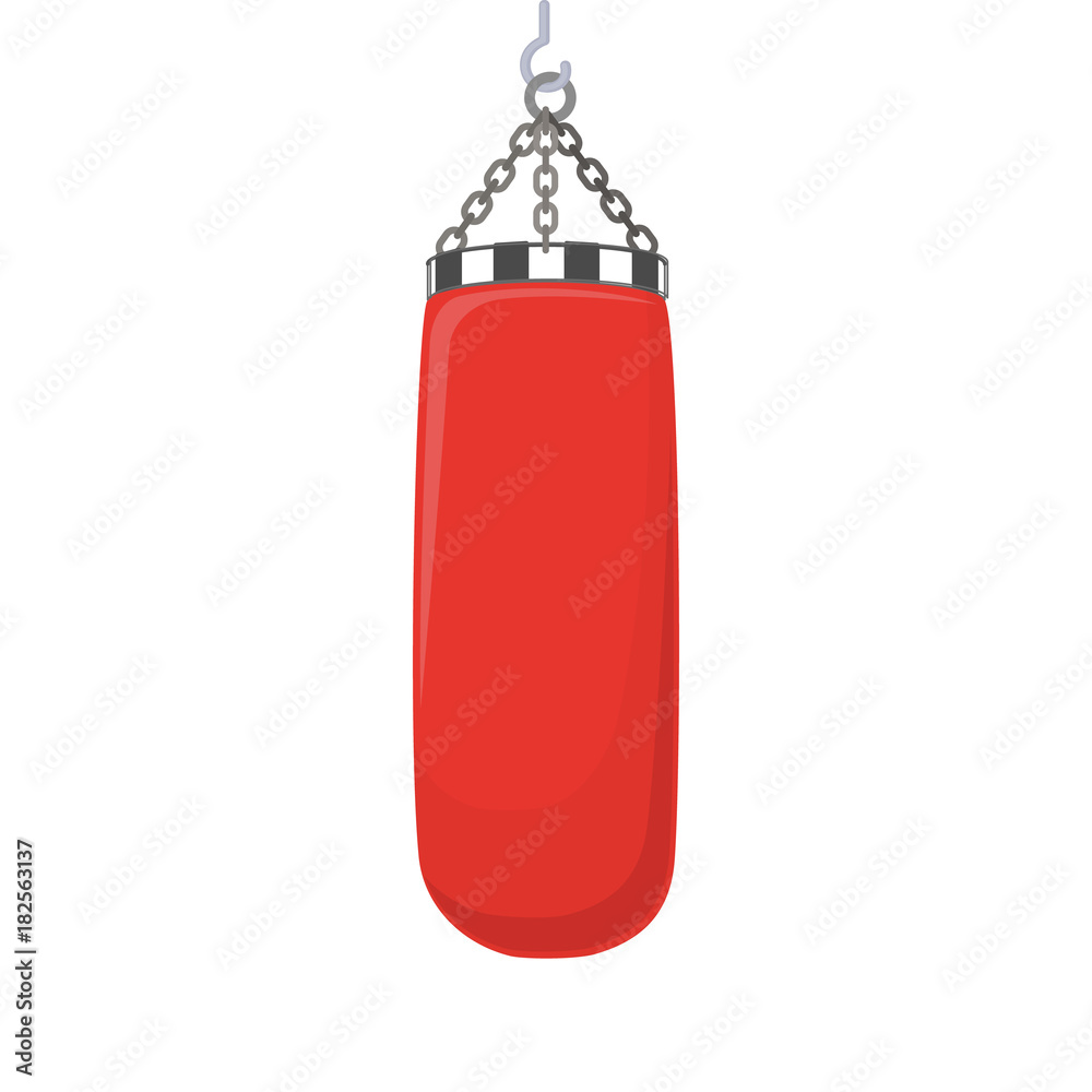 Punching bag, cartoon illustration of gym equipment for home exercise. Vector Punching bag, cartoon illustration of gym equipment for home exercise. Vector