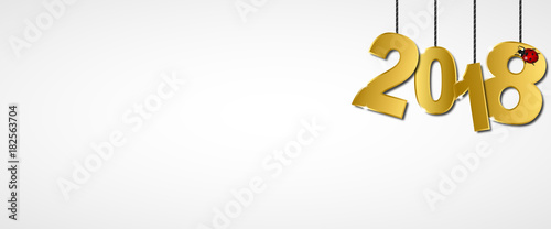 Silvester 2018 - Banner (Gold/ Weiß)