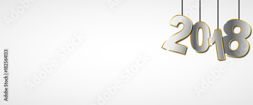 Silvester 2018 - Banner (in Silber/ Weiß)