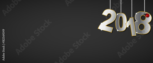 Silvester 2018 - Banner (Silber/ Schwarz)
