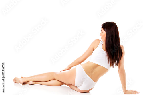 Young, sporty, fit and beautiful girl in sporty underwear.