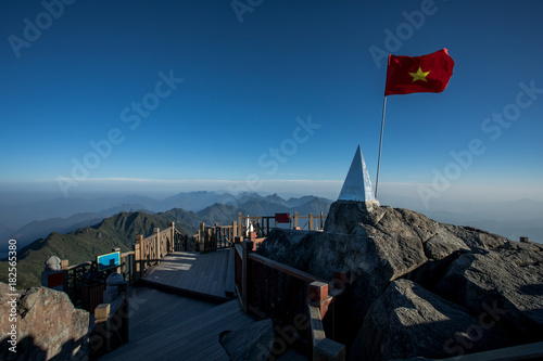 fansipan summit highest mountain peak of indochina sapa lao cai province northern of vietnam photo