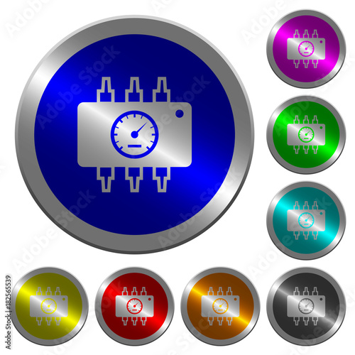 Hardware diagnostics luminous coin-like round color buttons