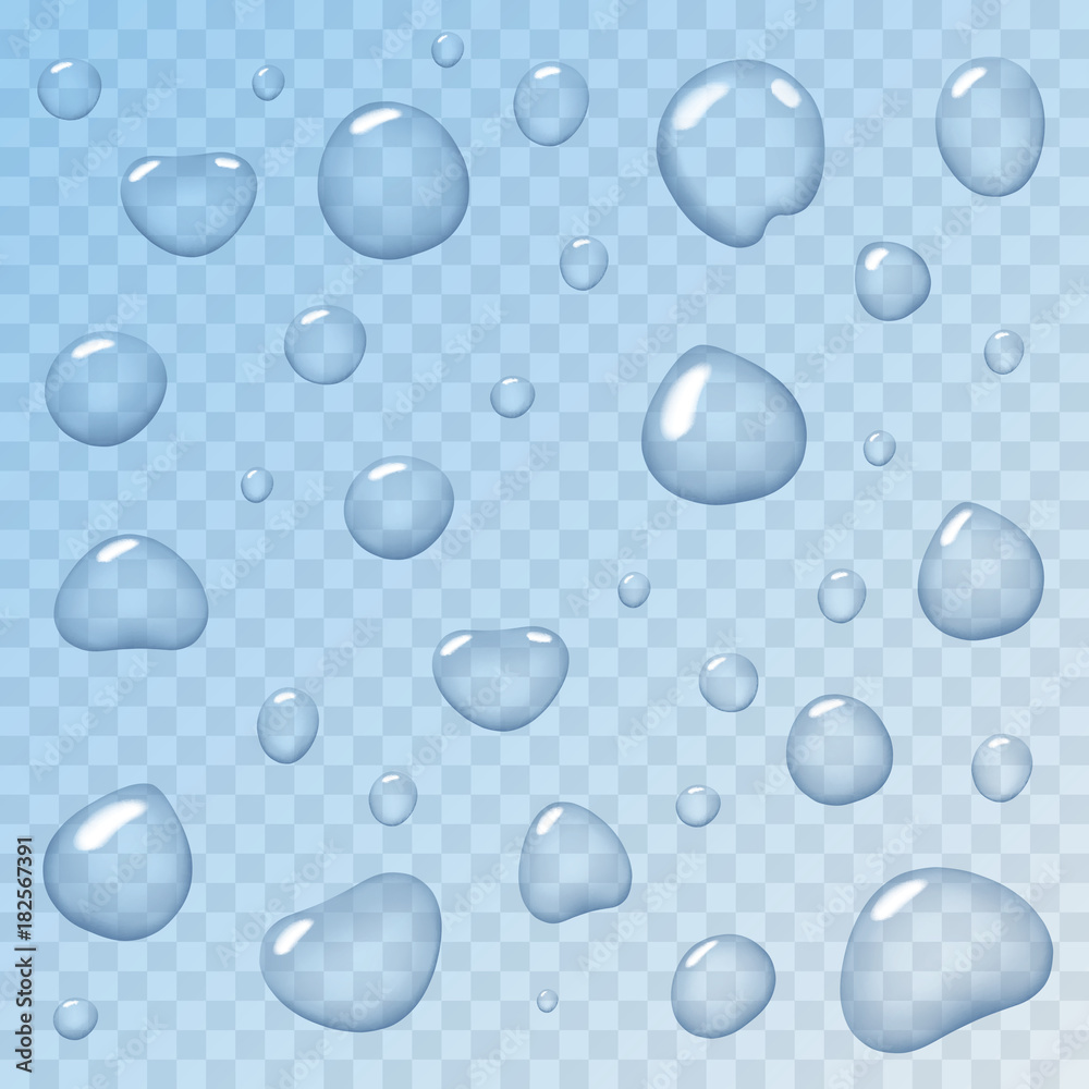 Water Drops Transparent Backdrop Realistic Vector