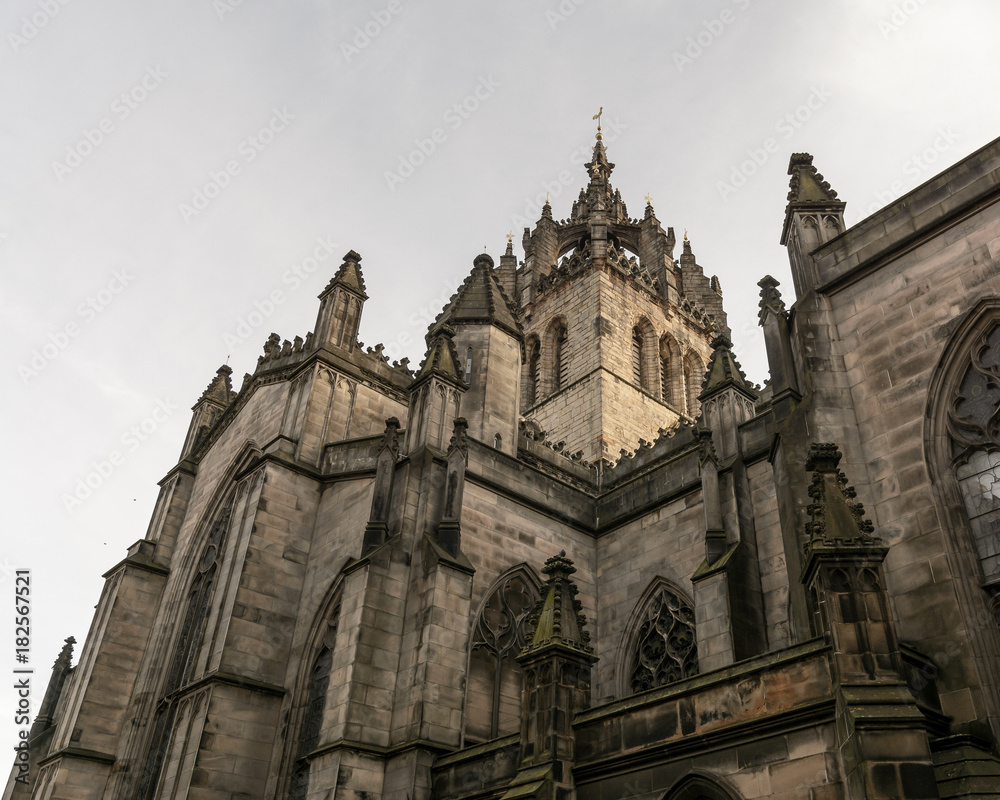 Looking up at the Tower of St Giles Cathedral