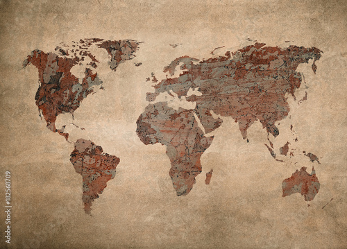 Fototapeta Naklejka Na Ścianę i Meble -  grunge map of the world.