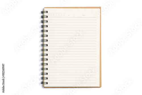 Obraz na płótnie Open blank notebook isolated on white background
