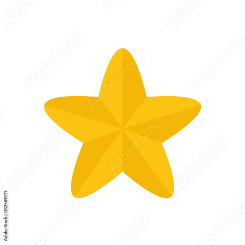 Gold decorative star. Christmas ornament. Xmas golden star vector illustration, graphic icon.