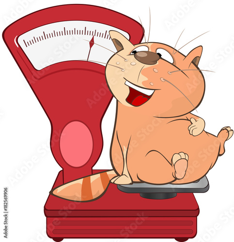 Illustration of a Cute Cat. Cartoon Character