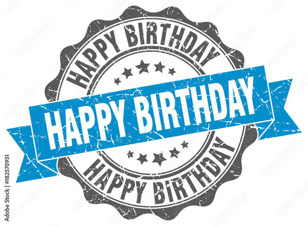 Obraz premium happy birthday stamp. sign. seal