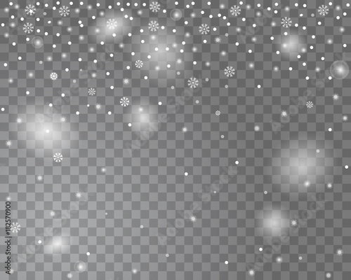 Wallpaper Mural Falling snow on a transparent background. Abstract snow background for your Merry Christmas and Happy New Year design. Vector illustration Torontodigital.ca