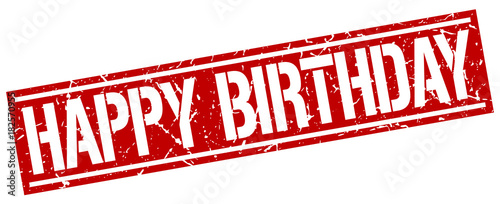 happy birthday square grunge stamp