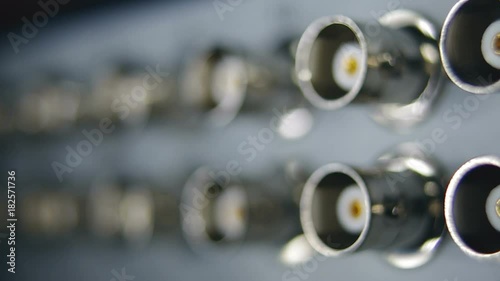 Row of connectors of the video recorder (from right to left)