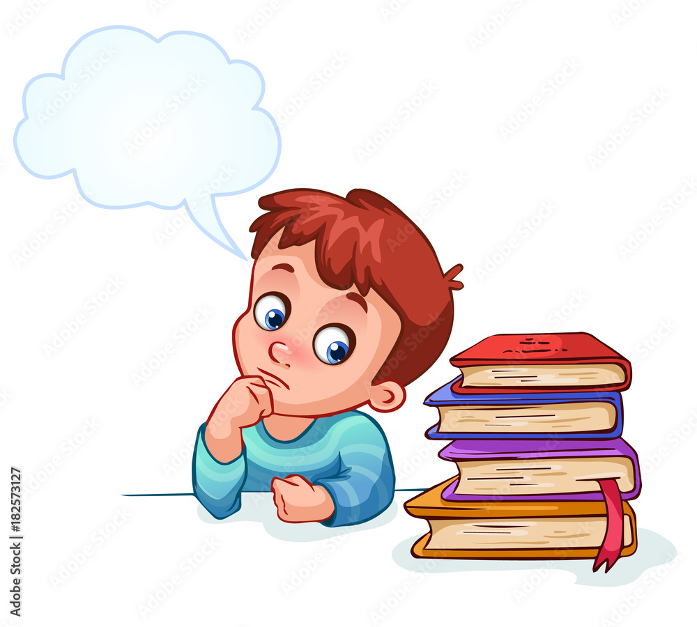 boy does not want to learn and thinks about fun. Cartoon characters. Vector illustration. Can be used for fashion print design, baby shower, celebration greeting and invitation card, postcard. boy does not want to learn and thinks about fun. Cartoon characters. Vector illustration. Can be used for fashion print design, baby shower, celebration greeting and invitation card, postcard.