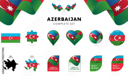 Azerbaijan complete set. Vector illustration.