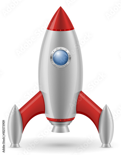 space rocket retro spaceship vector illustration