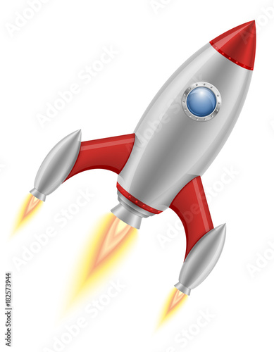 space rocket retro spaceship vector illustration