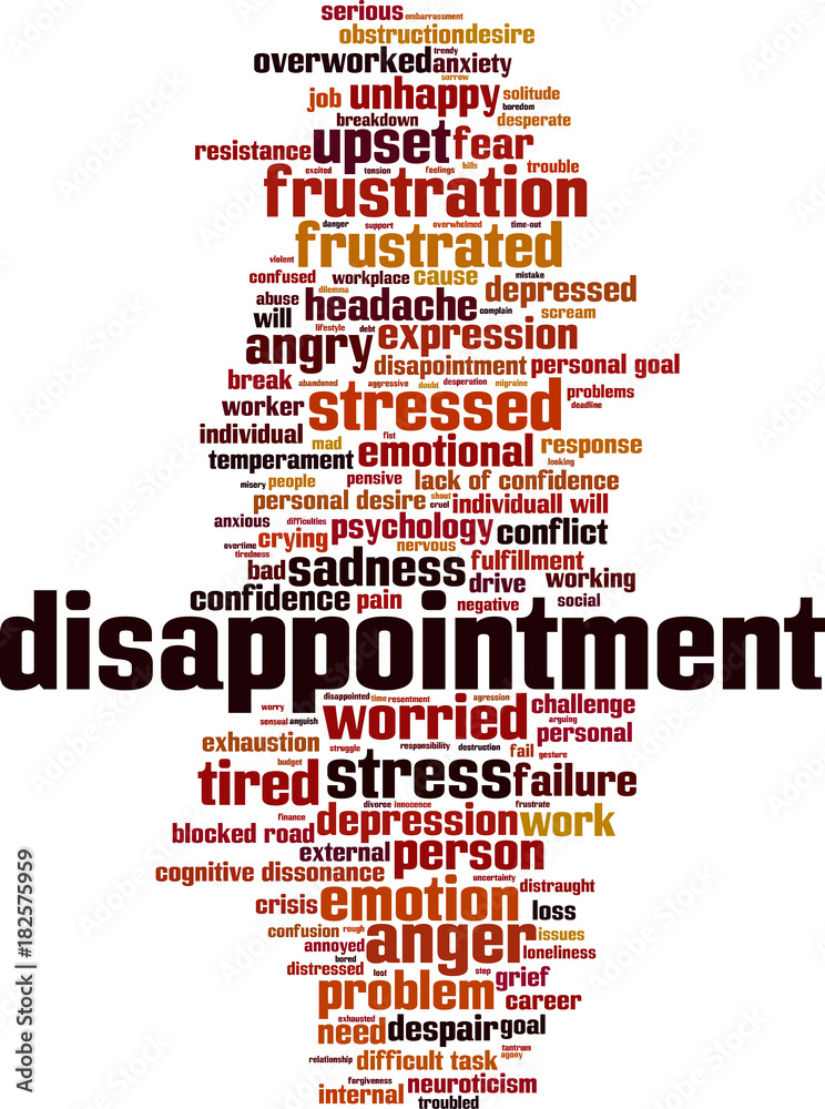 Obraz premium Disappointment word cloud