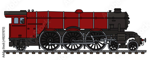 Old red steam locomotive