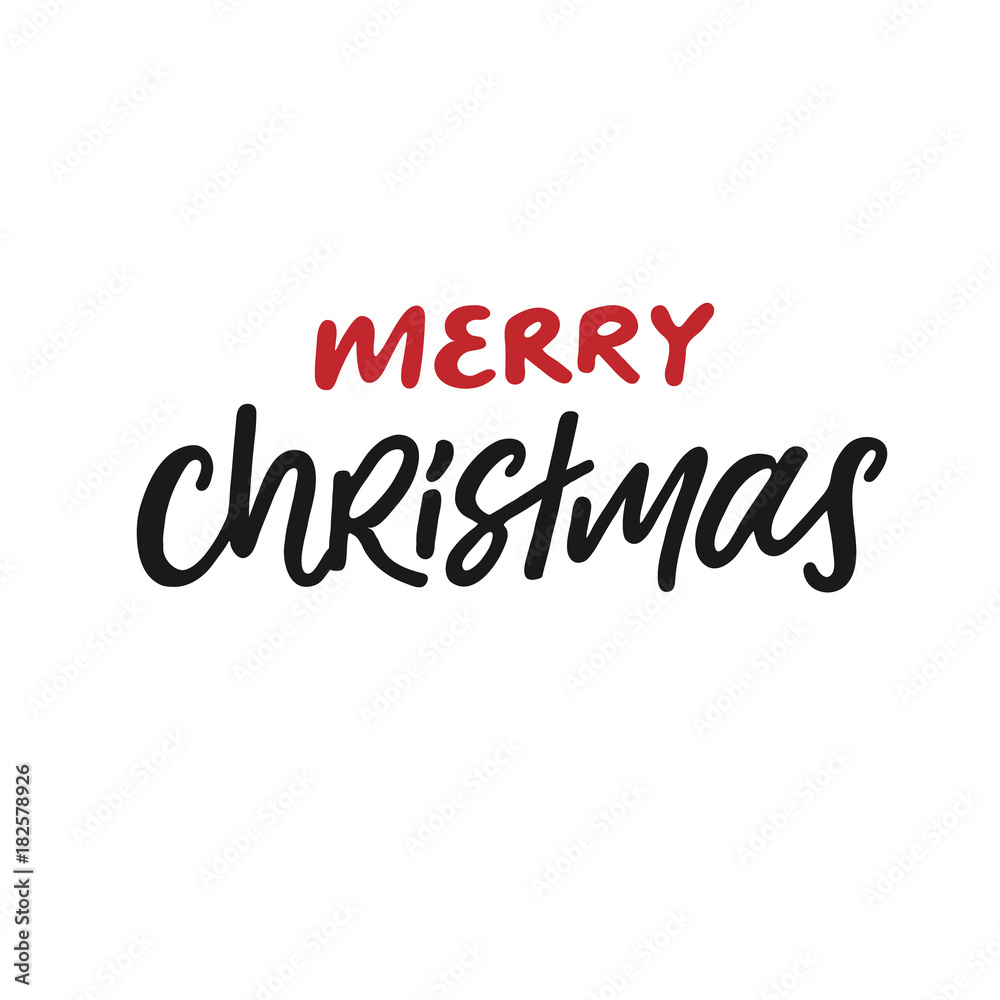 Merry Christmas calligraphy phrase. Design element for invitations and greeting cards.