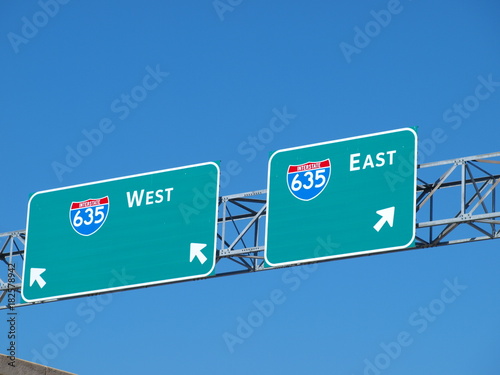 Road Signs For Lane Changes photo