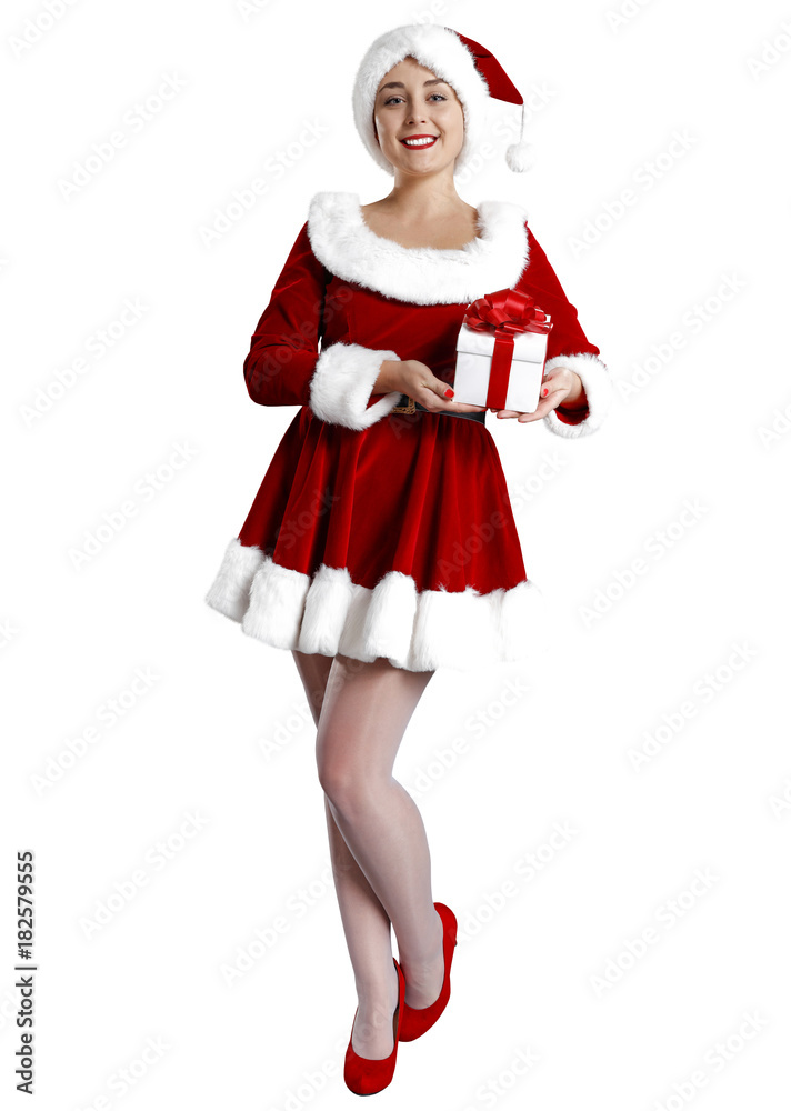 Santa claus woman on white background Santa claus woman on white background