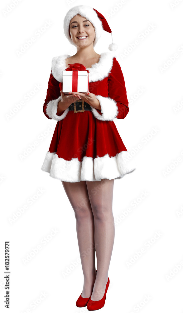 Santa claus woman on white background Santa claus woman on white background