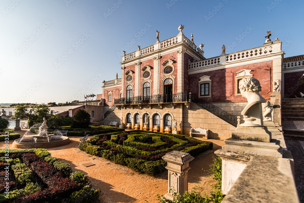 Estoi, Portugal - July, 2017: Estoi Palace and garden Estoi, Algarve, Portugal, Europe