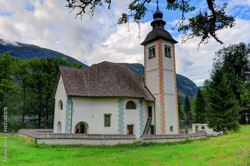 The Church of the Holy Spirit on Lake Bohinj, Slovenia