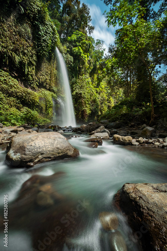 Sendang Gile waterfall is a stunning waterfall on Lombok  Indonesia. Long exposure photography.