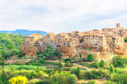 View on the part of ancient town in Italy Tuscany named Pitigliano