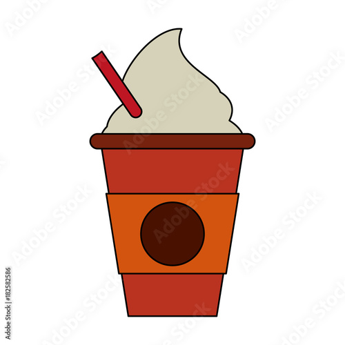 Delicious capuccino cup icon vector illustration graphic design