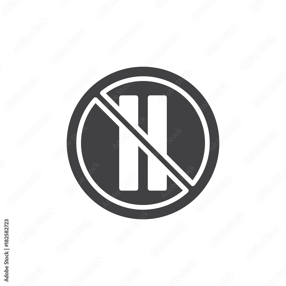 Double white traffic sign icon vector, filled flat sign, solid pictogram isolated on white. Symbol, logo illustration. Double white traffic sign icon vector, filled flat sign, solid pictogram isolated on white. Symbol, logo illustration.