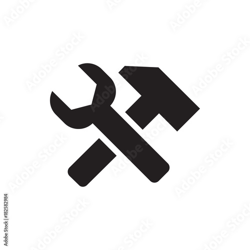 hummer and wrench icon illustration