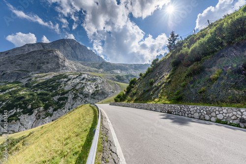 Street through Dolomiti mountain