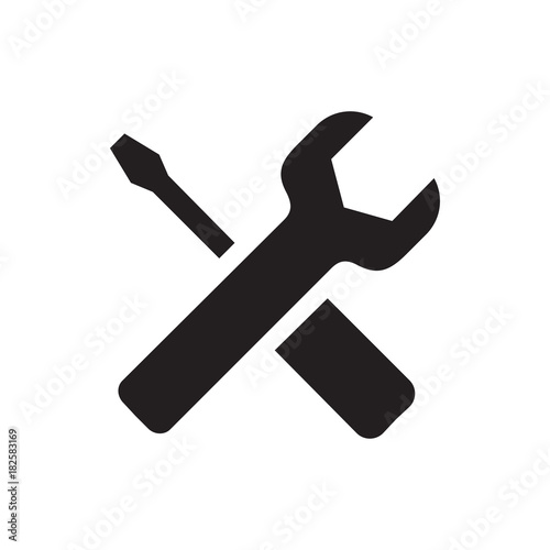 wrench and screwdriver icon illustration