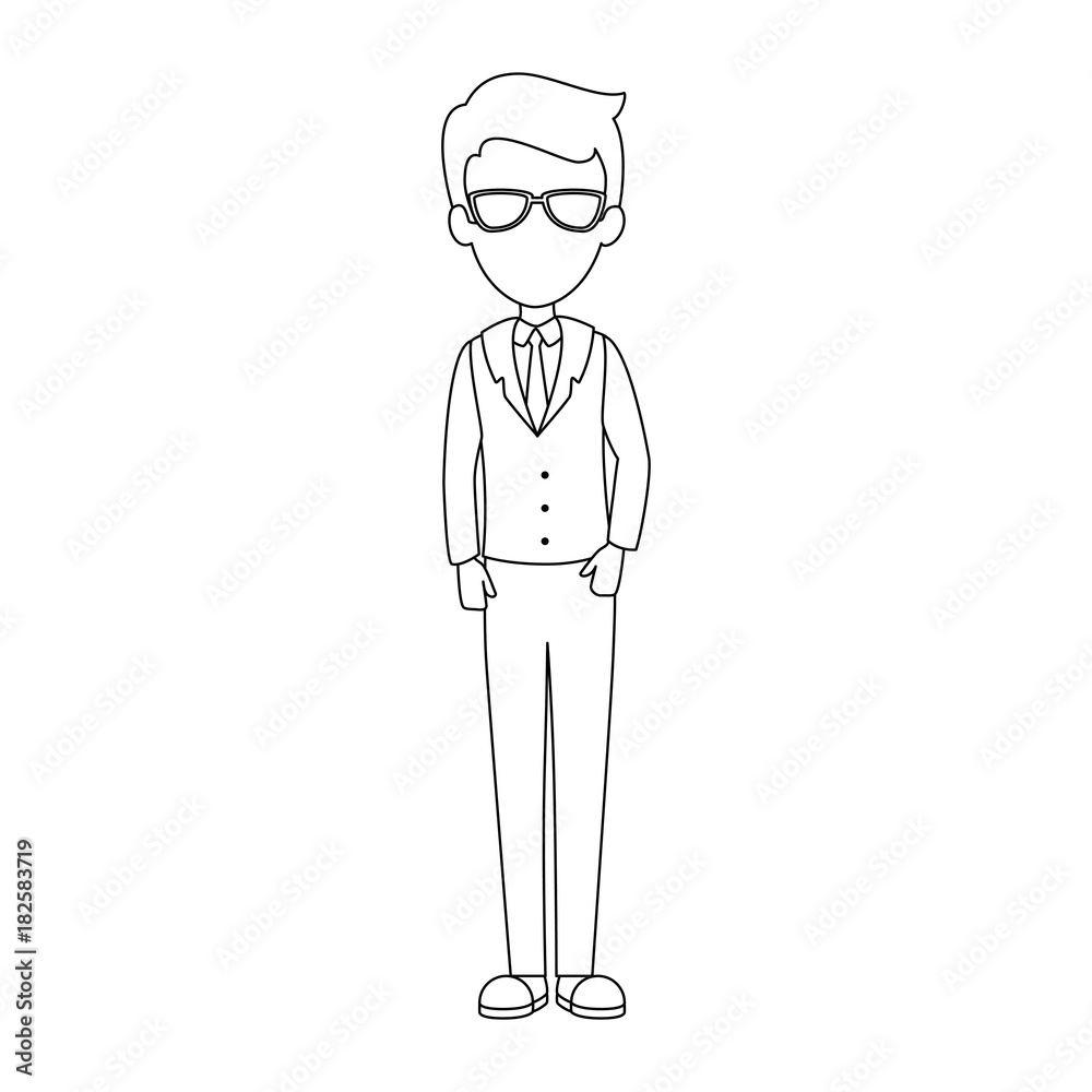 elegant businessman avatar character vector illustration design