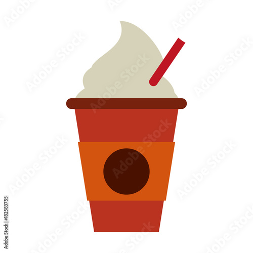 Delicious capuccino cup icon vector illustration graphic design