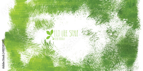 Ecology green banner, eco green textured banner. Green banner with texture