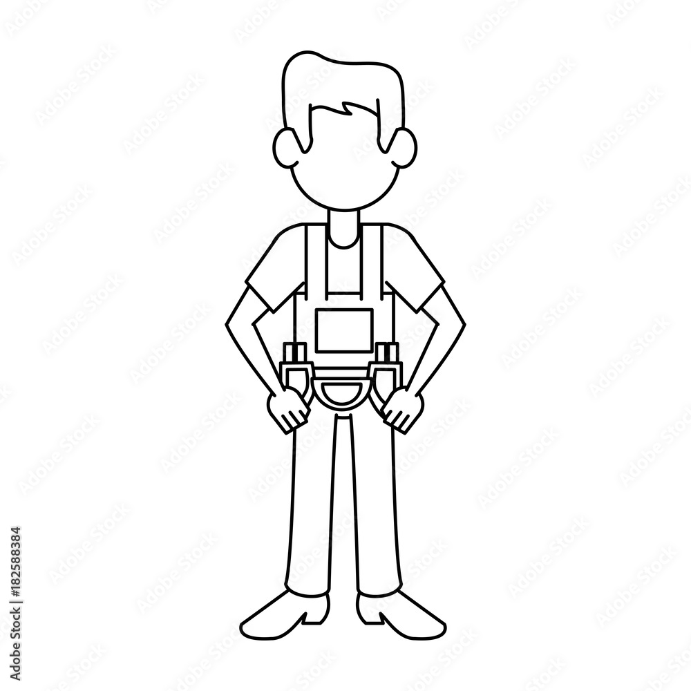 Construction worker avatar cartoon icon vector illustration graphic design