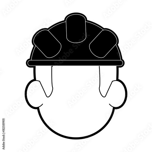 Construction worker avatar cartoon icon vector illustration graphic design