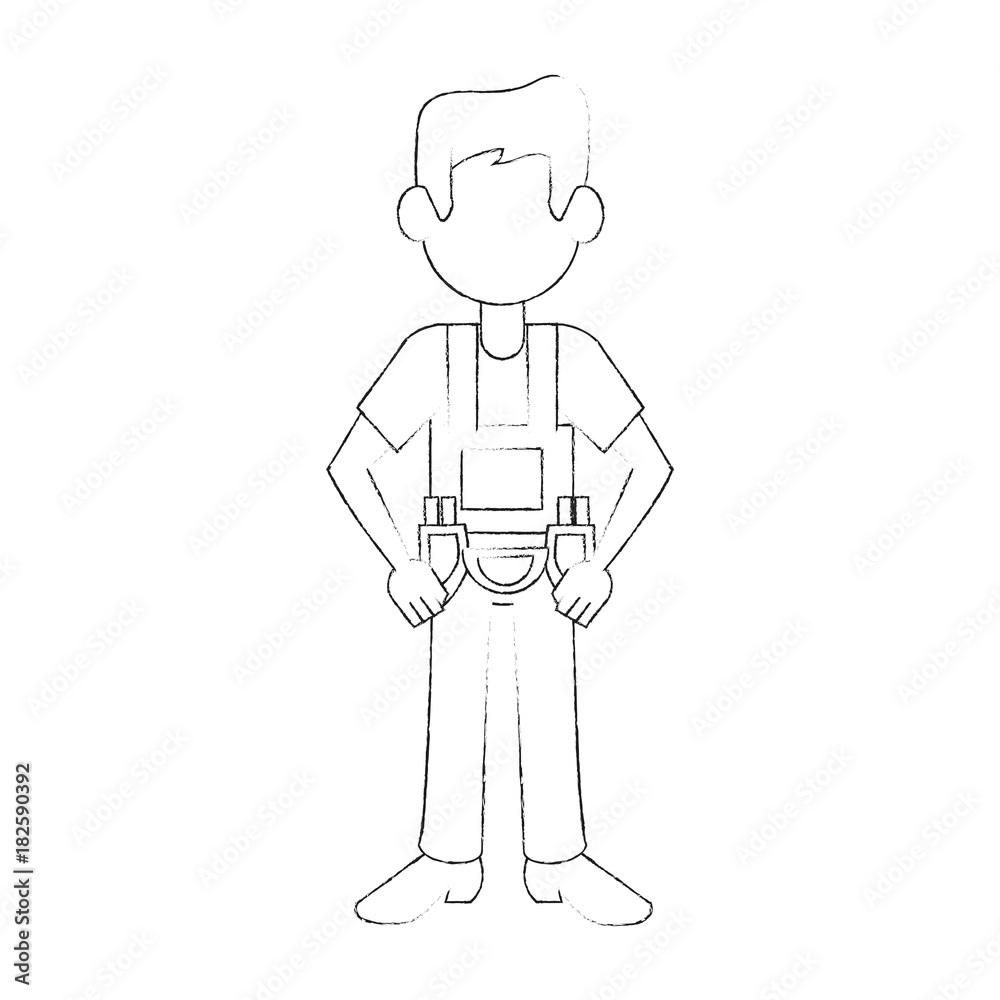 Construction worker avatar cartoon icon vector illustration graphic design