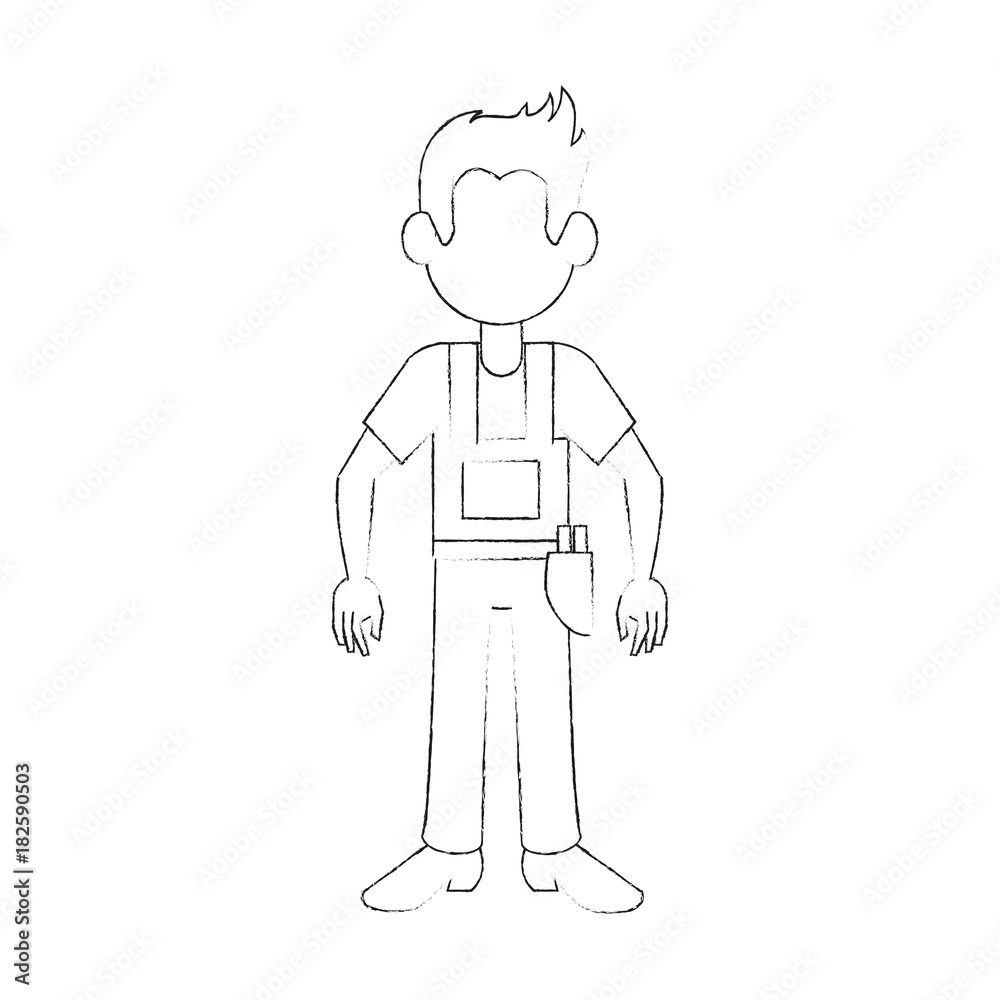 Construction worker avatar cartoon icon vector illustration graphic design
