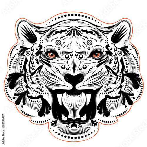 Fototapeta Naklejka Na Ścianę i Meble -  Ornamental Tiger Portrait